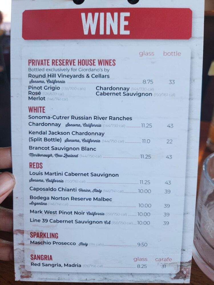 Giordano's - Las Vegas, NV menu_pic