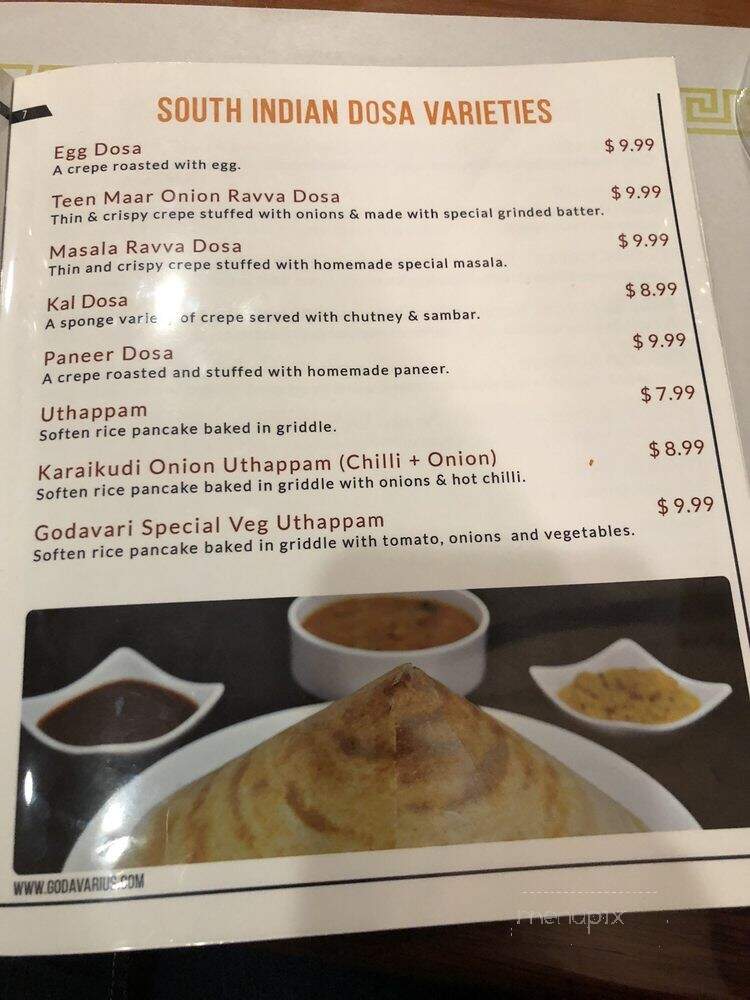Godavari - Herndon, VA menu_pic