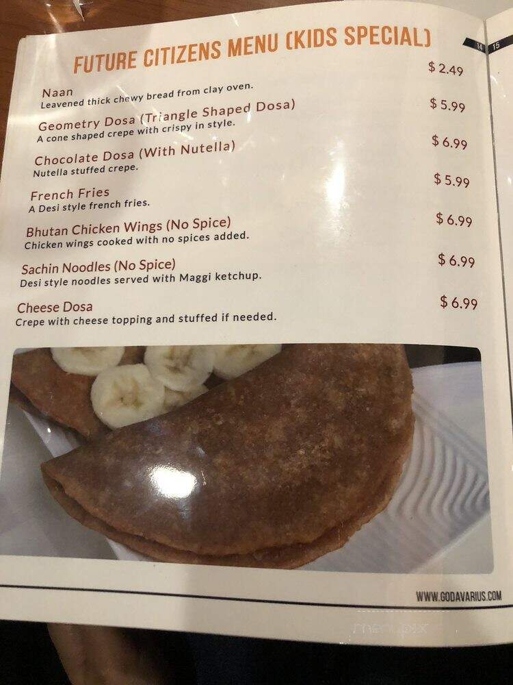 Godavari - Herndon, VA menu_pic