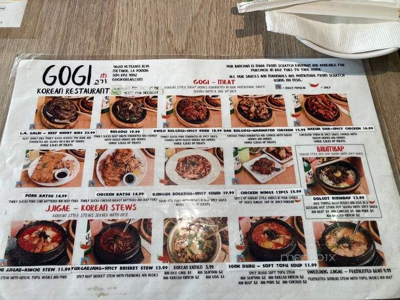 Gogi Korean Restaurant - New Orleans, LA menu_pic