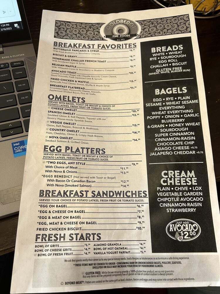 Goldbergs Fine Foods - Atlanta, GA menu_pic
