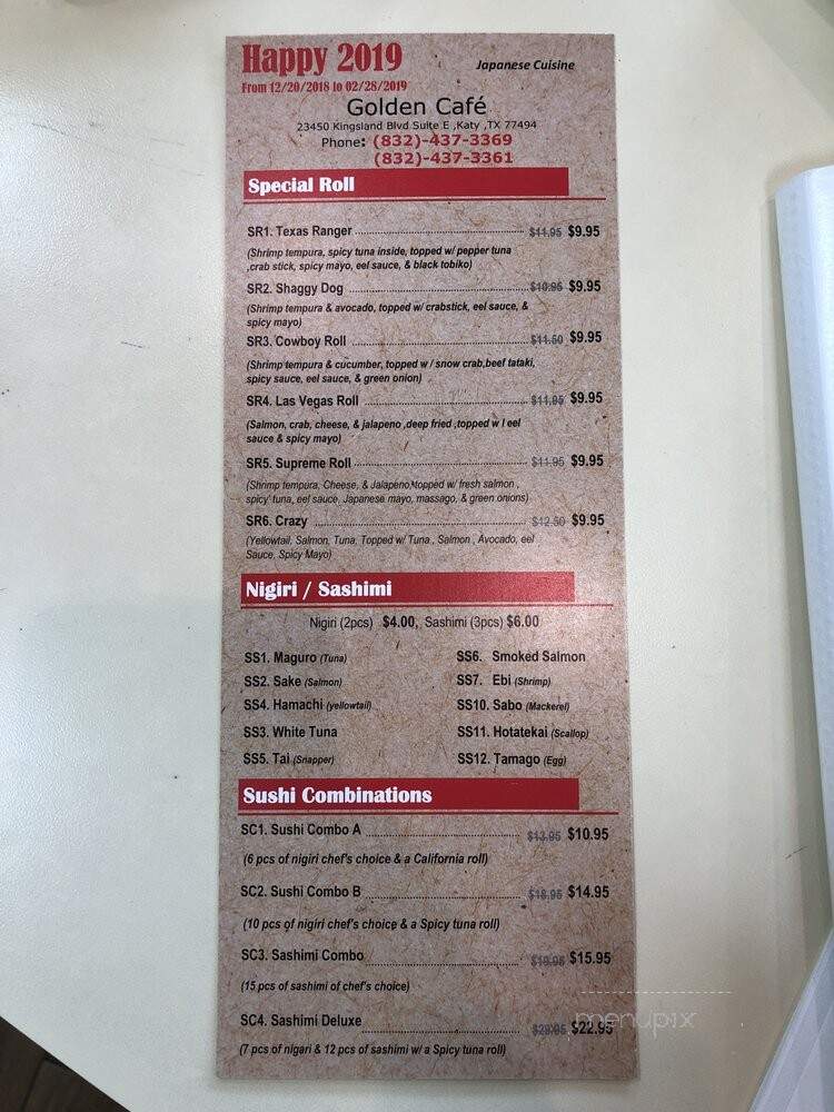Golden Cafe - Katy, TX menu_pic