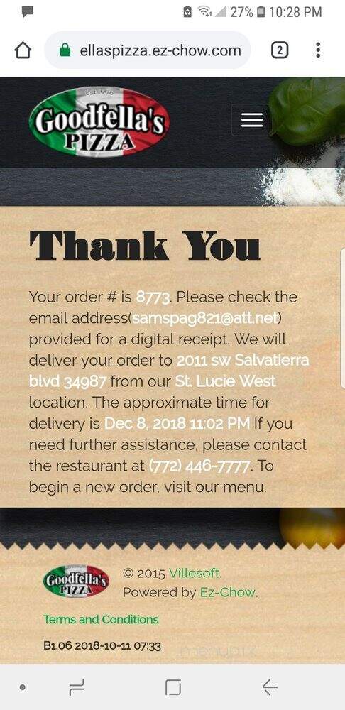 Goodfellas Pizza - Port St. Lucie, FL menu_pic