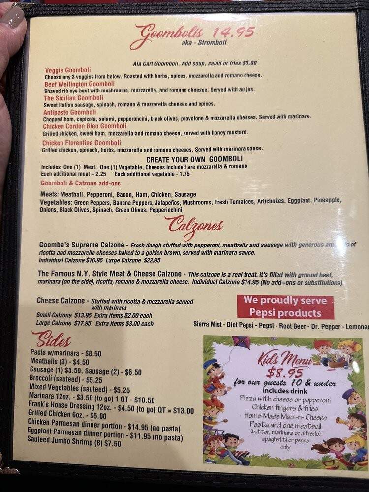 Goomba's Pizzeria - Clermont, FL menu_pic