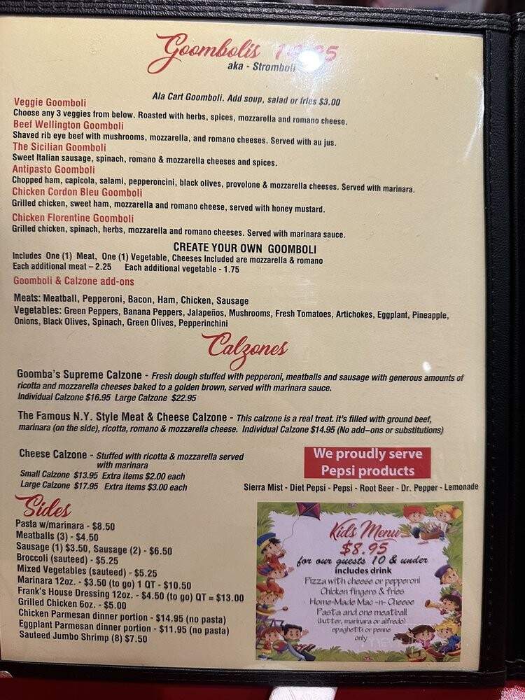 Goomba's Pizzeria - Clermont, FL menu_pic