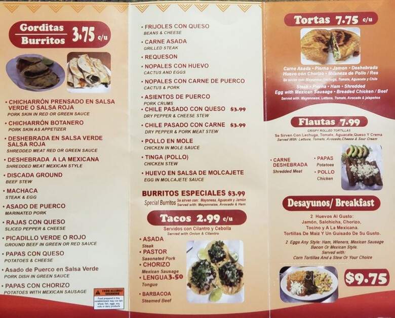 Gorditas Santiago 2 - Chicago, IL menu_pic