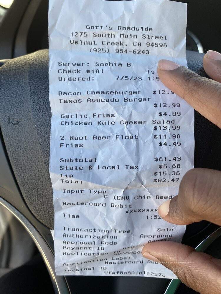 Gott's Roadside - Walnut Creek, CA menu_pic