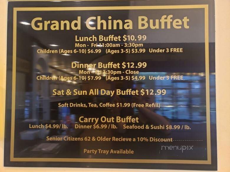 Grand China Buffet - San Angelo, TX menu_pic