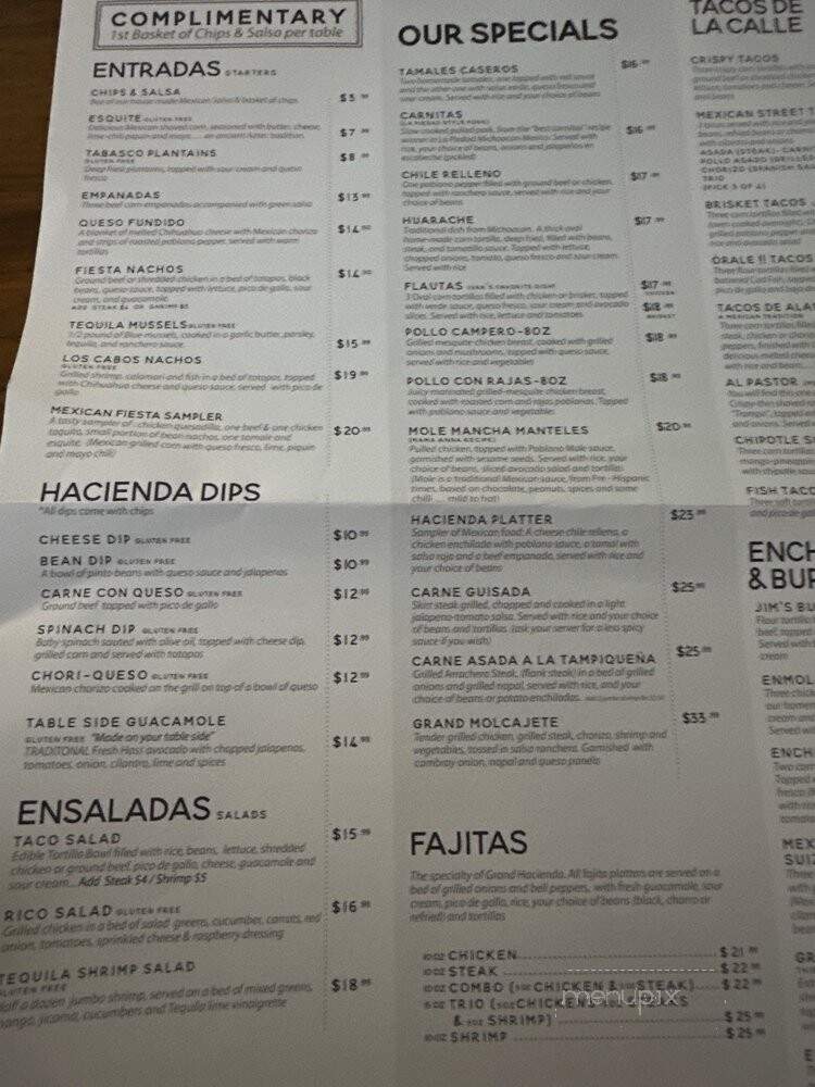 Grand Hacienda Mexico - Saint Pete Beach, FL menu_pic