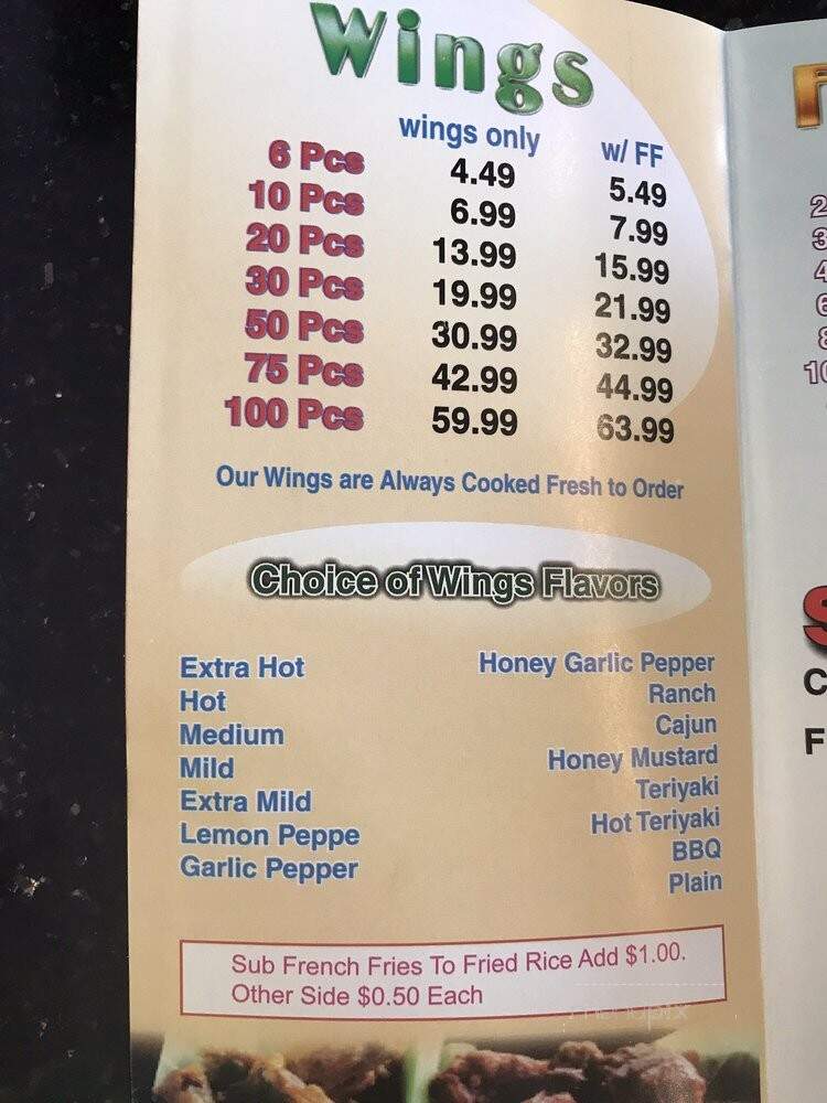 G Town Wings and Teriyaki - Carrollton, GA menu_pic