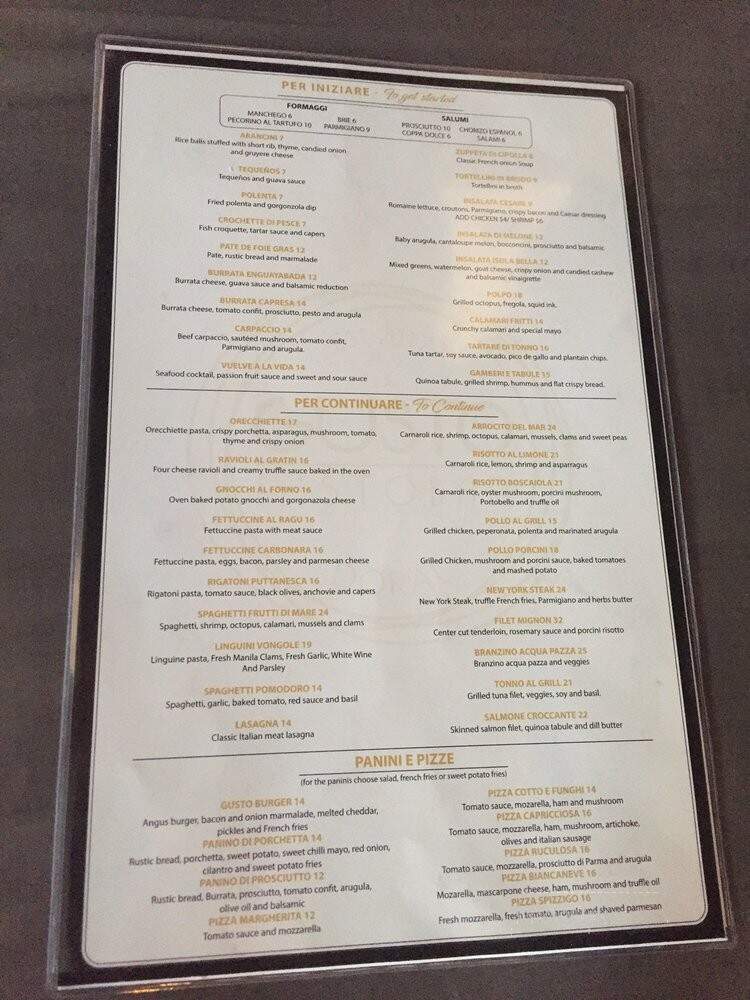 Gusto RistoBar - Doral, FL menu_pic