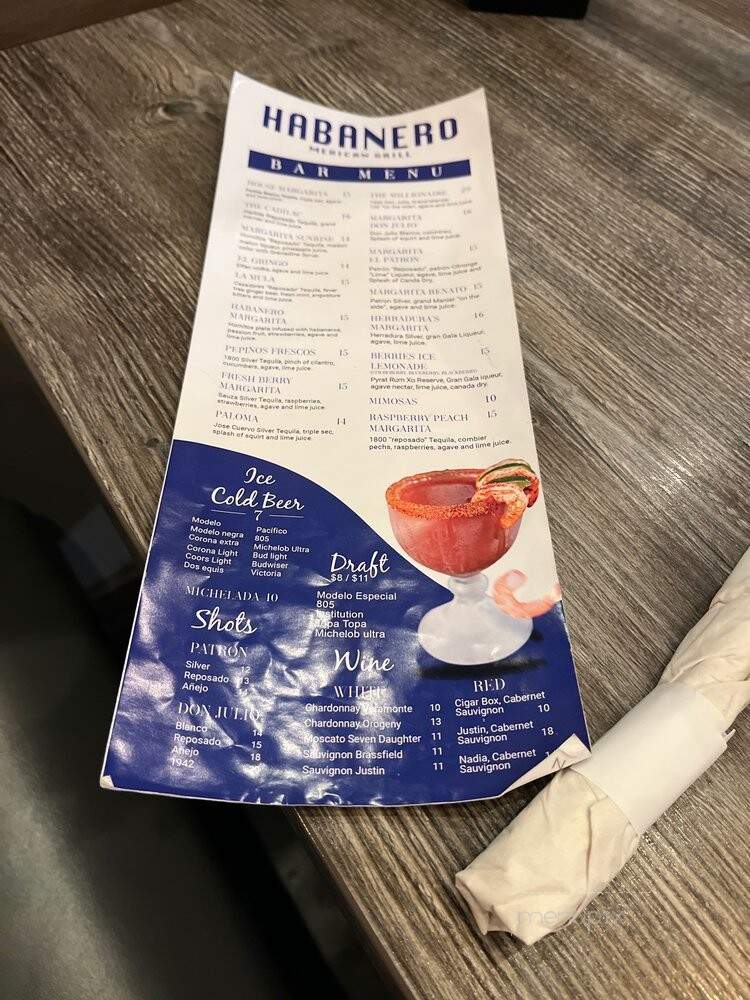Habanero Mexican Grill - Thousand Oaks, CA menu_pic