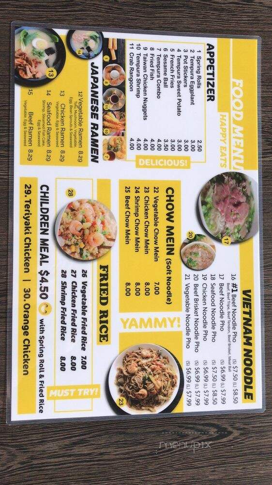 Happy Eats - Hanford, CA menu_pic