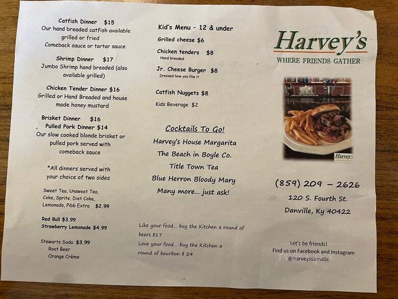 Harvey's - Danville, KY menu_pic