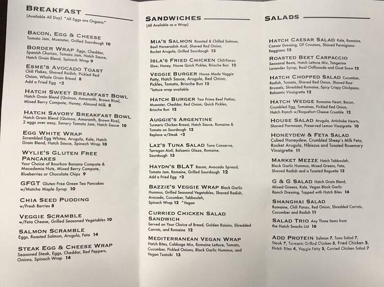 Hatch Cafe & Market - Agoura Hills, CA menu_pic