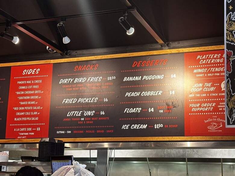 Hattie B's Chicken - Nashville, TN menu_pic