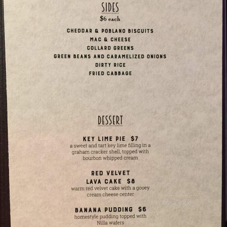 Hazel Southern Bar & Kitchen - San Francisco, CA menu_pic
