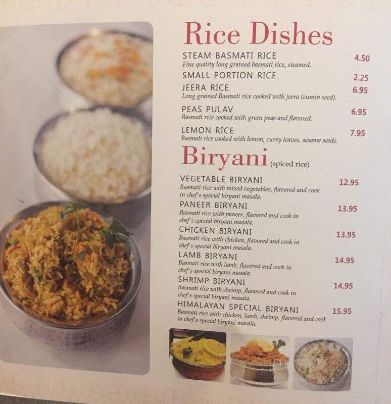 Himalayan Restaurant - Chicago, IL menu_pic