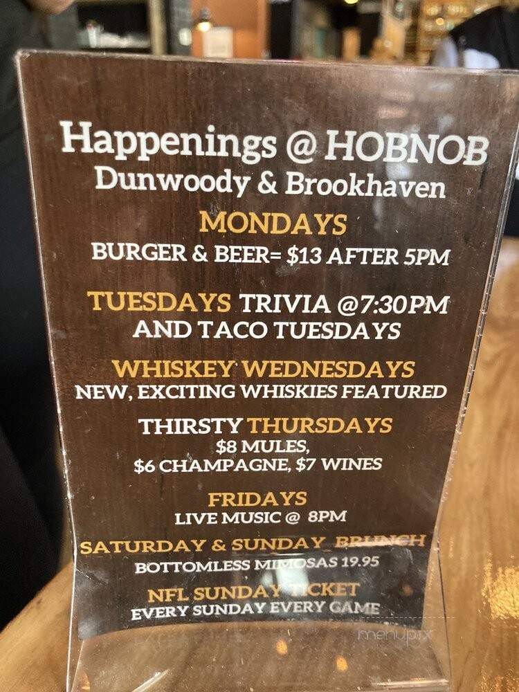 Hobnob - Brookhaven, GA menu_pic