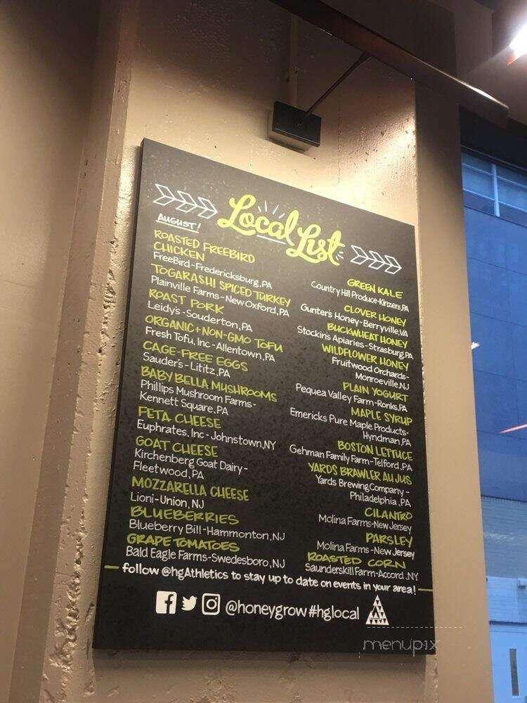 Honeygrow - Philadelphia, PA menu_pic