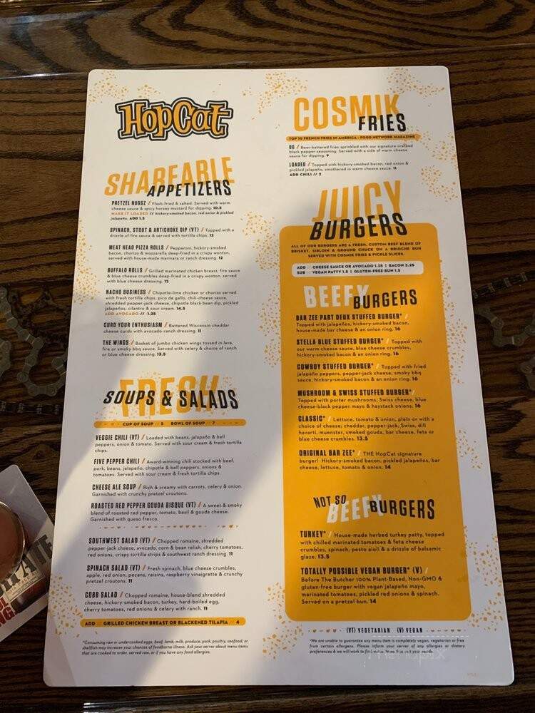 HopCat - Minneapolis, MN menu_pic