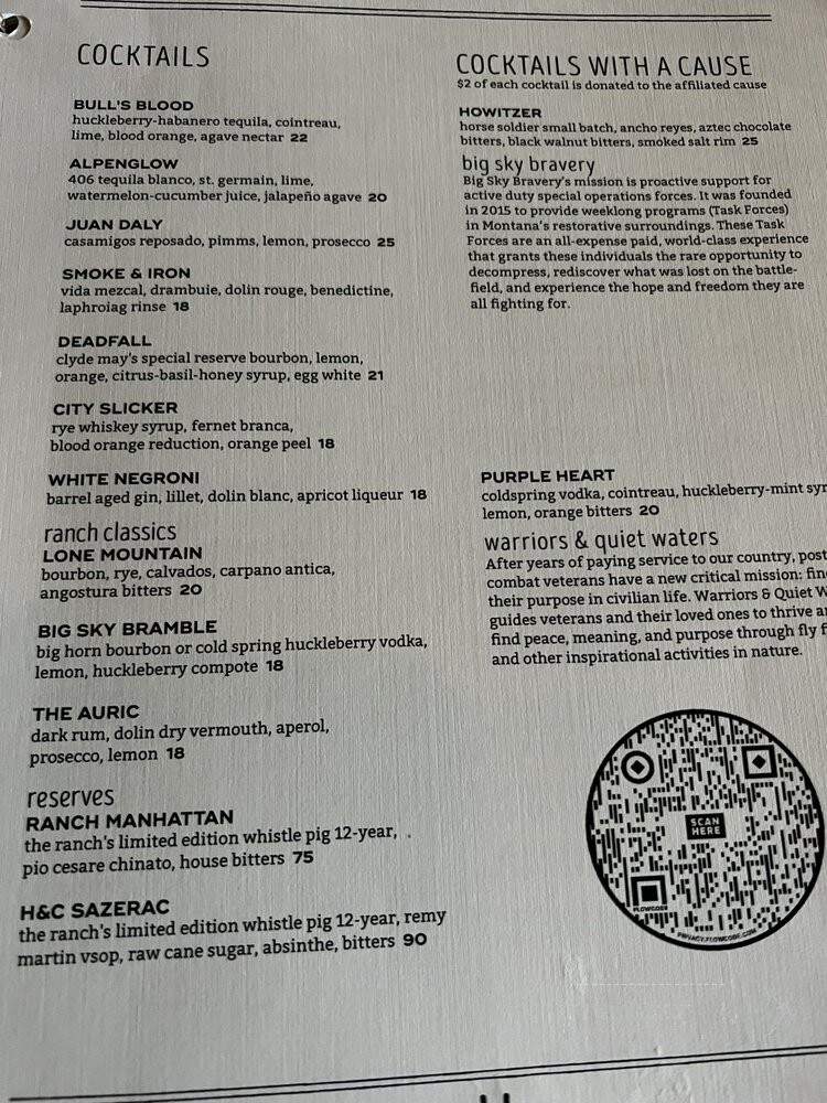 Horn & Cantle - Big Sky, MT menu_pic