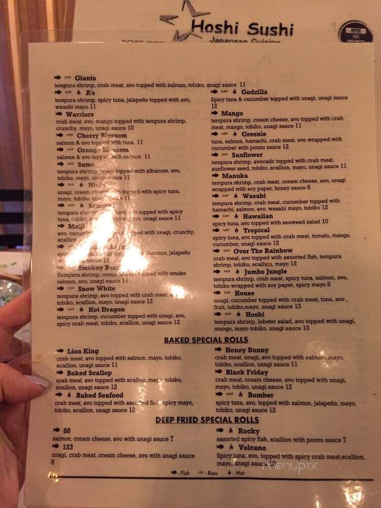 Hoshi Sushi - El Cerrito, CA menu_pic