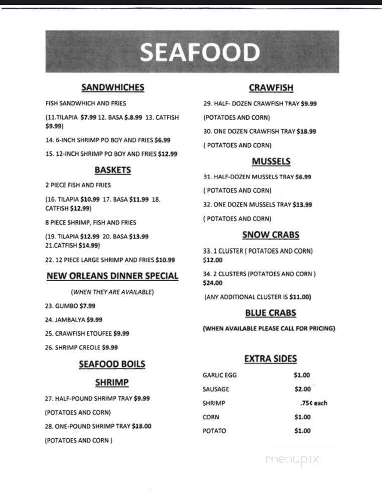 House of Mama D's Barbecue And Seafood - Saint Petersburg, FL menu_pic