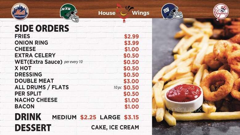House Of Wings - Glen Cove, NY menu_pic