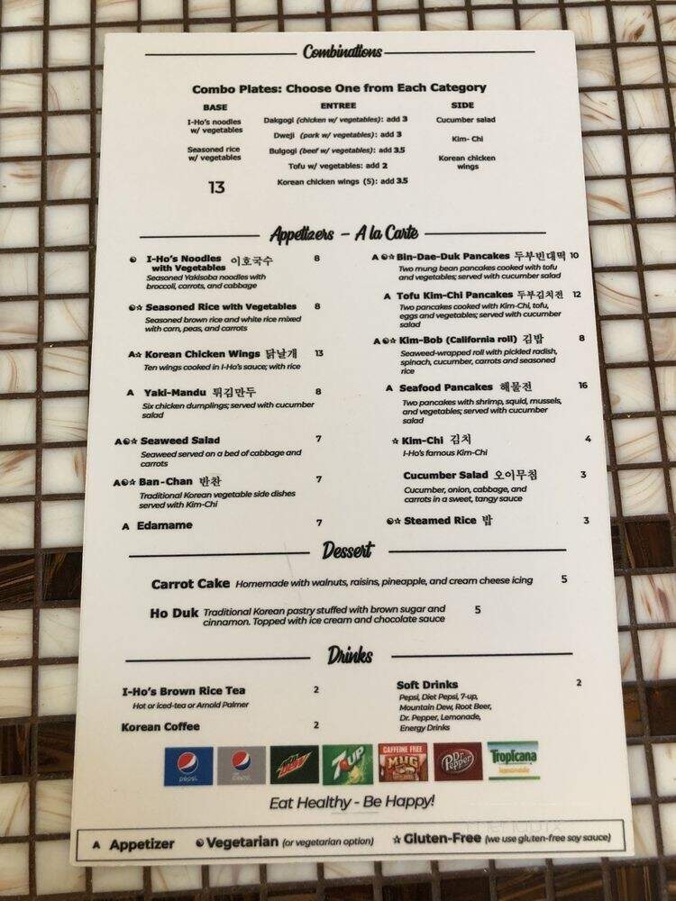 I-Ho's Korean Grill - Bozeman, MT menu_pic