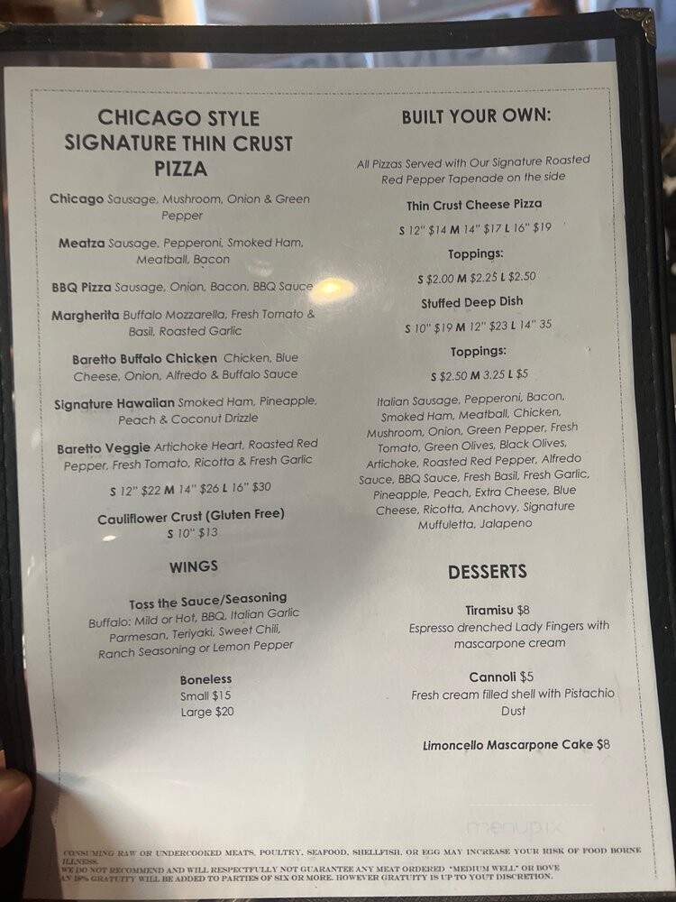 Il Baretto - Plantation, FL menu_pic