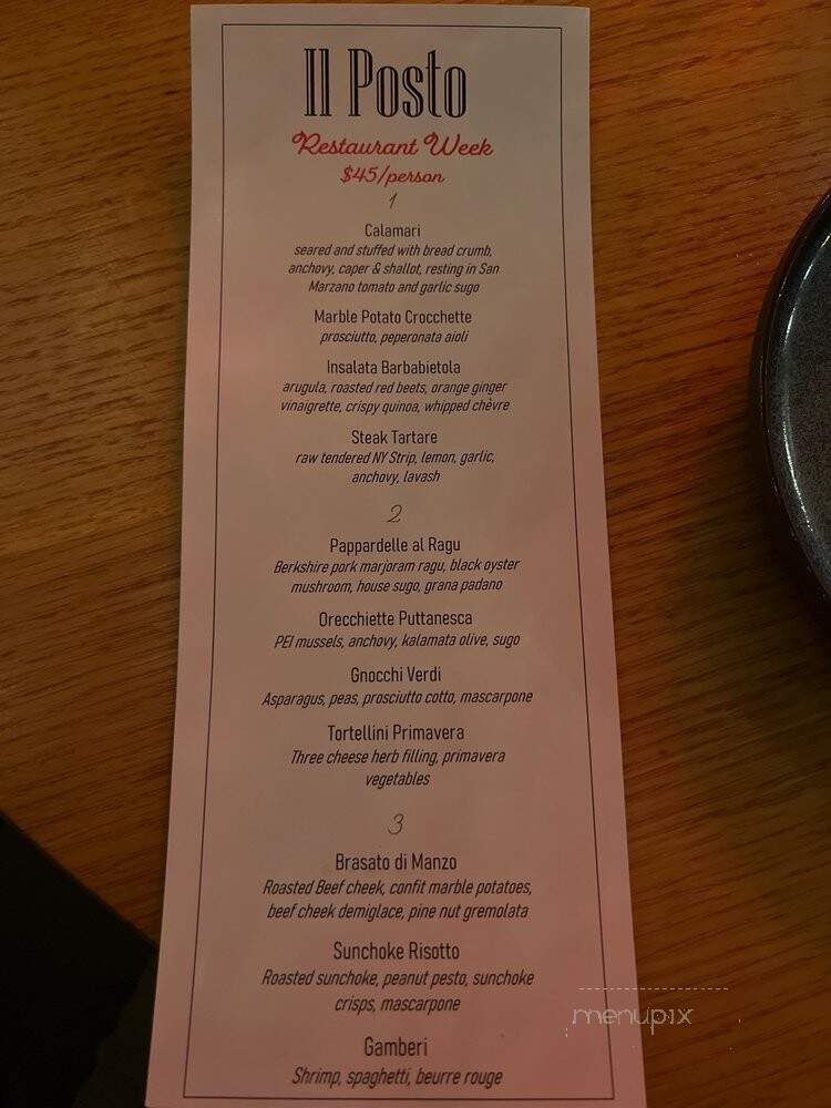 Il Posto - Denver, CO menu_pic