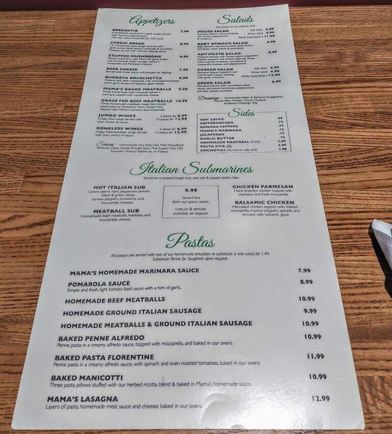 Impellizzeri's Pizza - Louisville, KY menu_pic