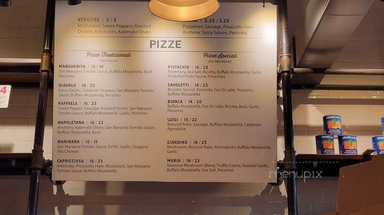 Inizio Pizza Napoletana - Charlotte, NC menu_pic