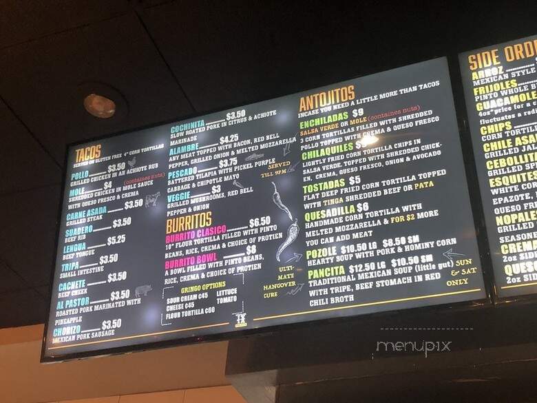 Ixtapalapa Taqueria - Gaithersburg, MD menu_pic