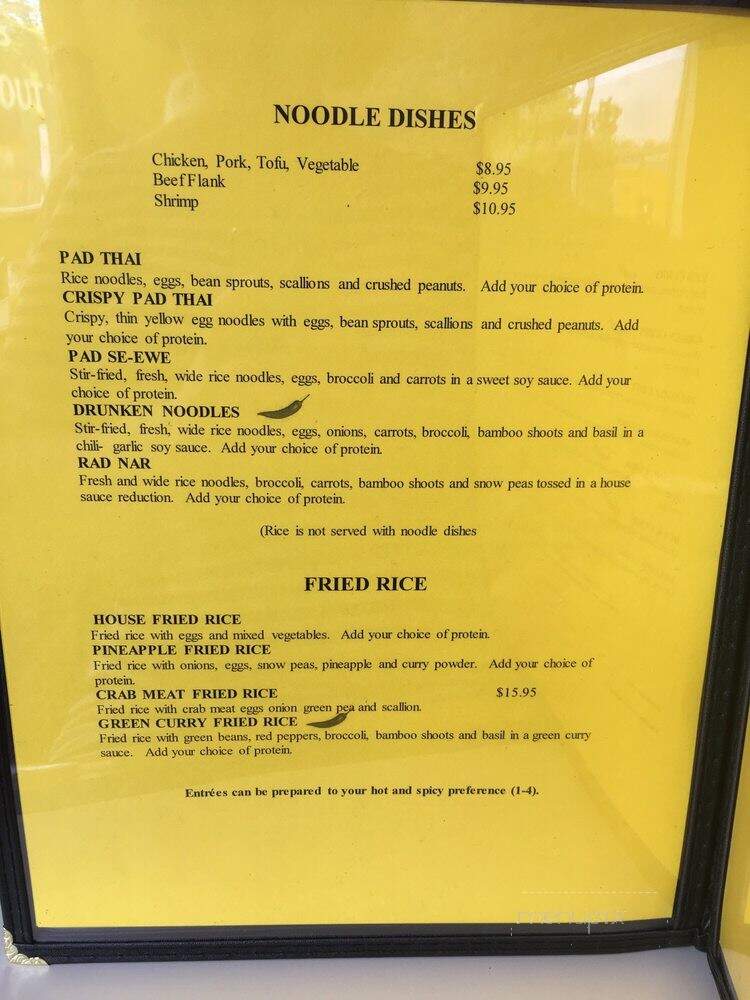 Jack's Thai Cuisine - Westbrook, ME menu_pic