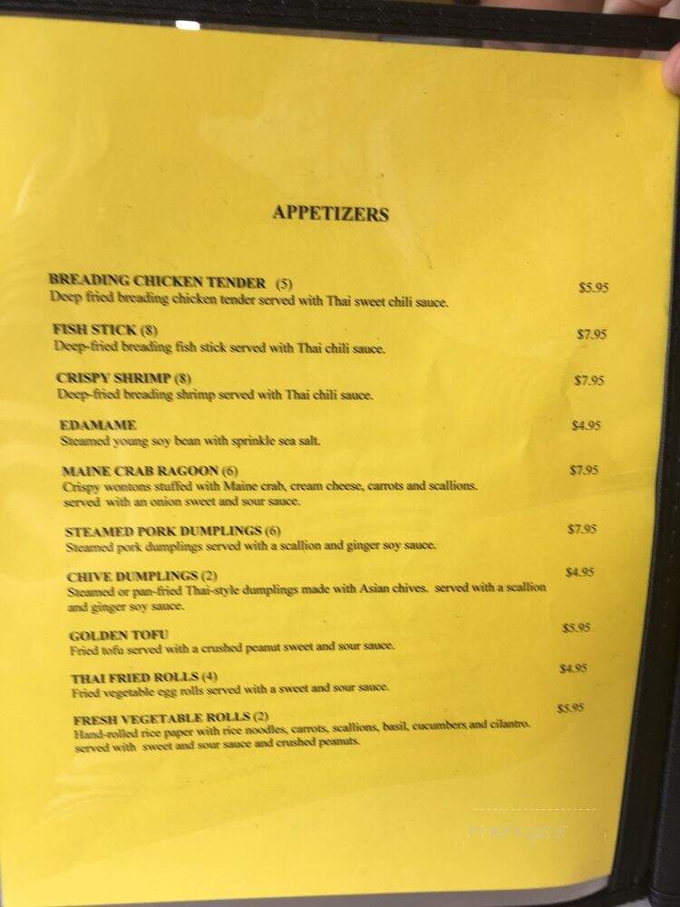 Jack's Thai Cuisine - Westbrook, ME menu_pic