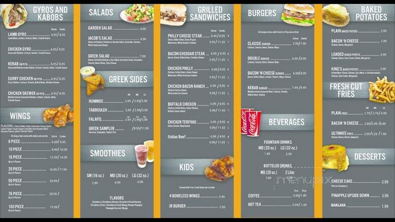 Jacob's Wings and Grill - North Little Rock, AR menu_pic