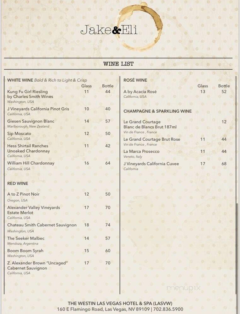 Jake & Eli - Las Vegas, NV menu_pic