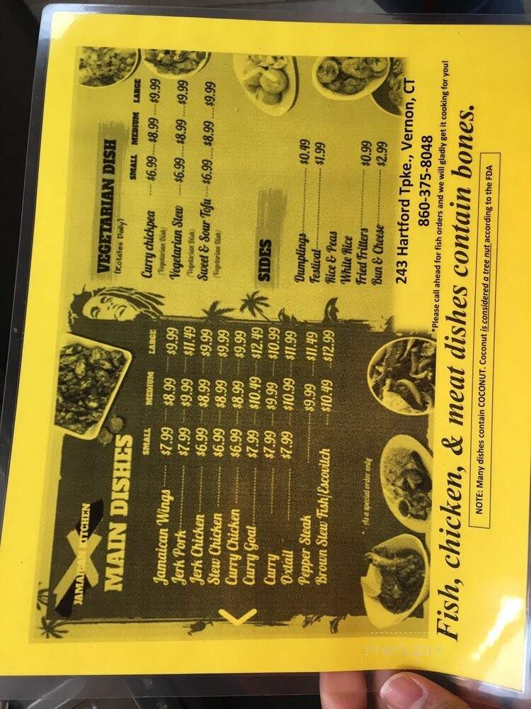 Jamaican Kitchen - Vernon, CT menu_pic