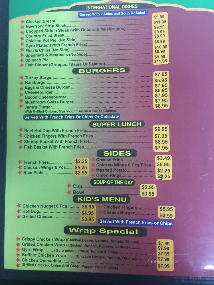 Jan's Cafe - Greenacres, FL menu_pic