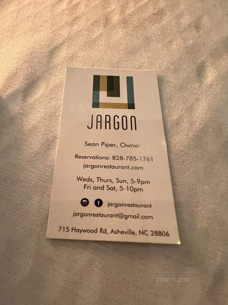 Jargon - Asheville, NC menu_pic
