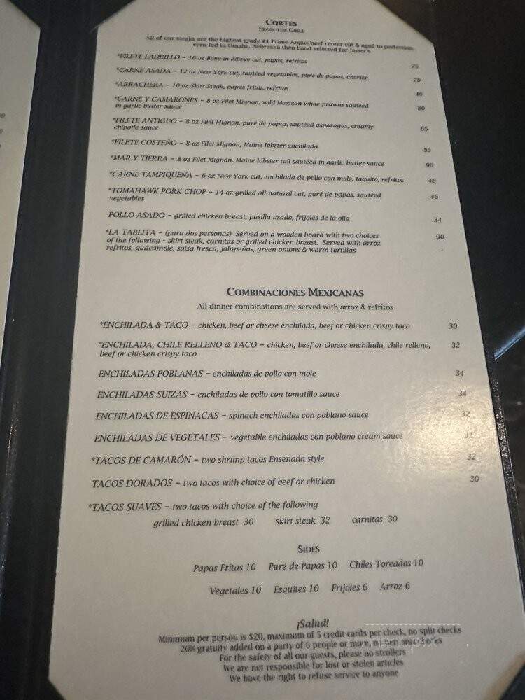 Javier's Century City - Los Angeles, CA menu_pic