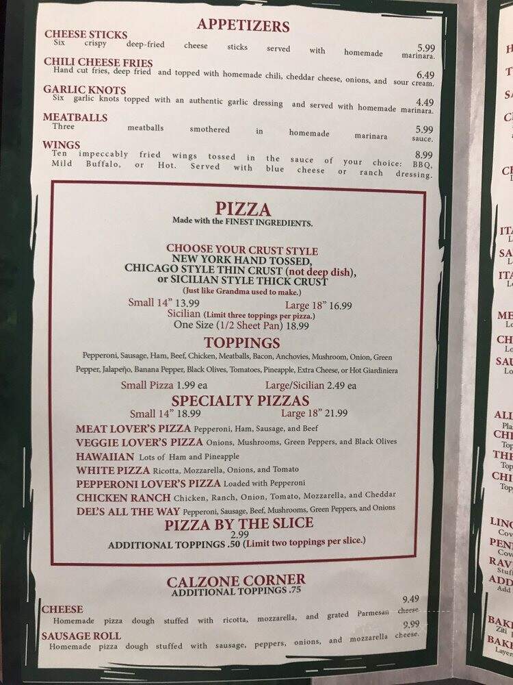 J. Del's Pizza - Pigeon Forge, TN menu_pic
