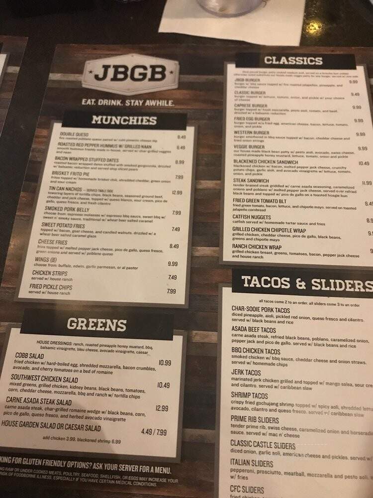 JJ's Beer Garden & Brewing - Fayetteville, AR menu_pic