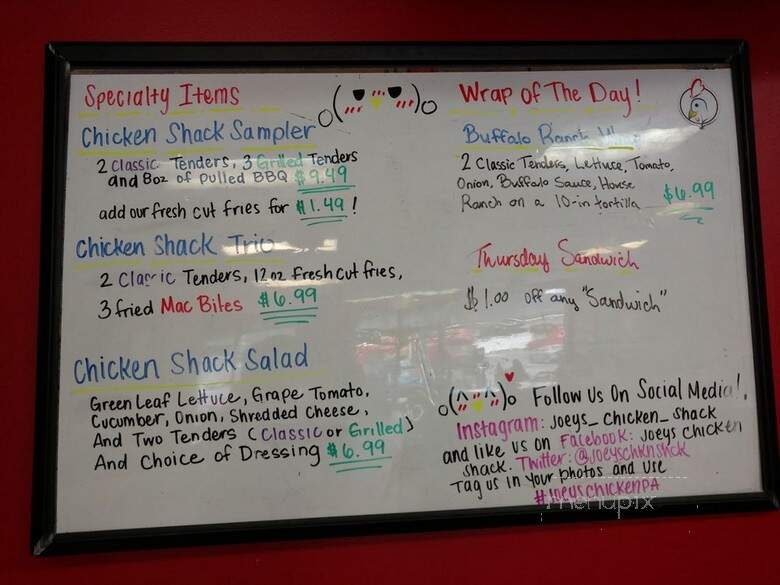 Joey's Chicken Shack - Camp Hill, PA menu_pic
