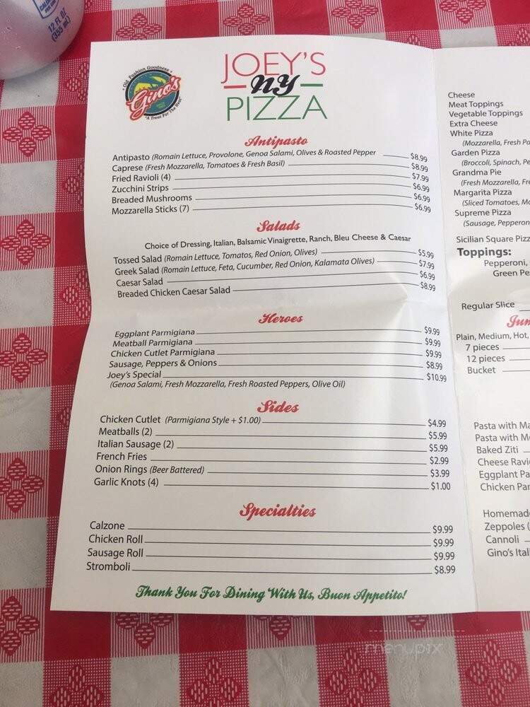 Joey's New York Pizza - Las Vegas, NV menu_pic