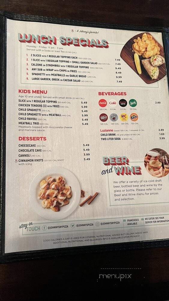 Johnny's New York Style Pizza - Cumming, GA menu_pic