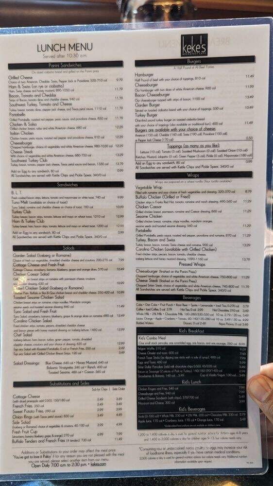 Keke's Breakfast Cafe - Sanford, FL menu_pic