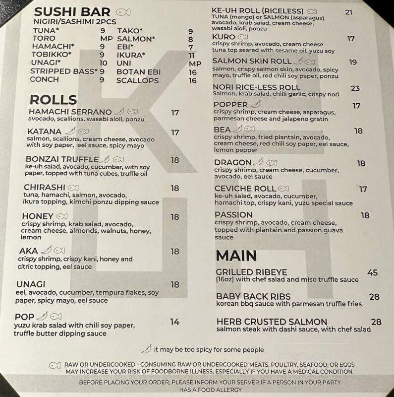 Ke-uH - Weston, FL menu_pic